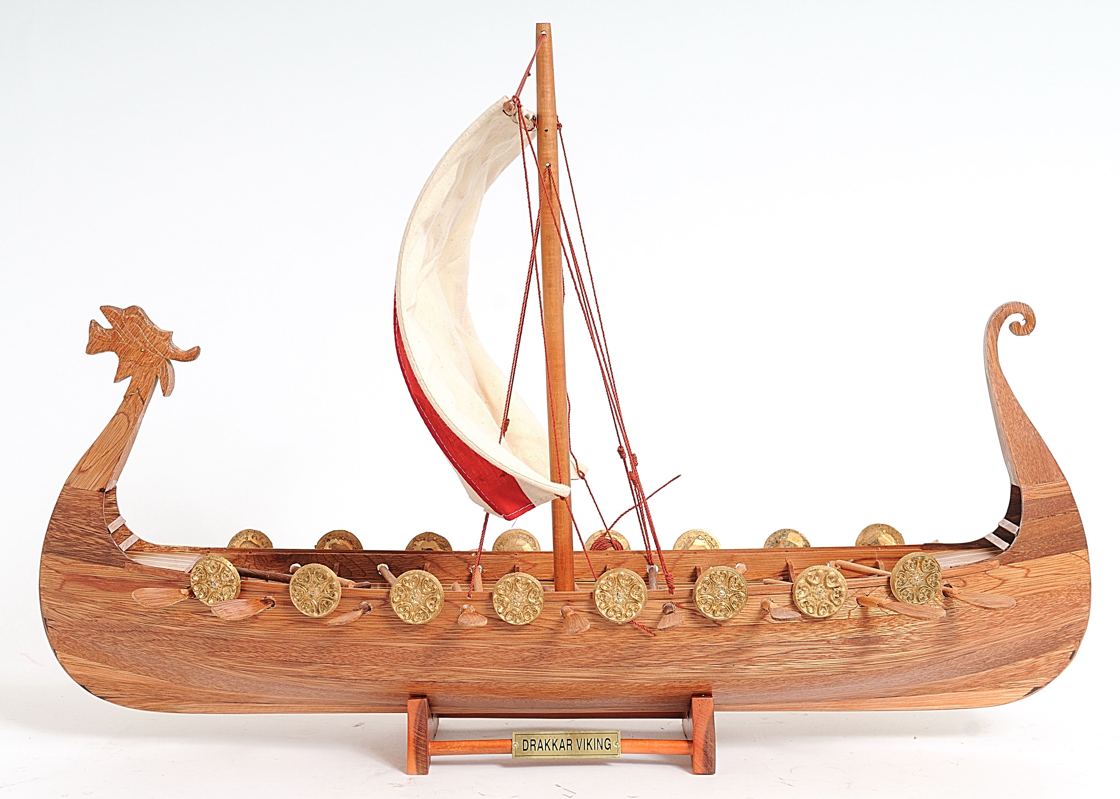 Drakkar Viking Wooden Model Ship