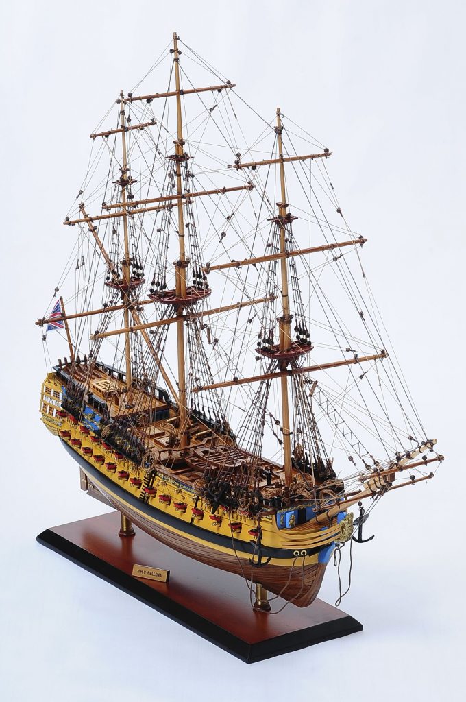 HMS Bellona Model Ship, wooden,historical,handcrafted,ready made,tall ...