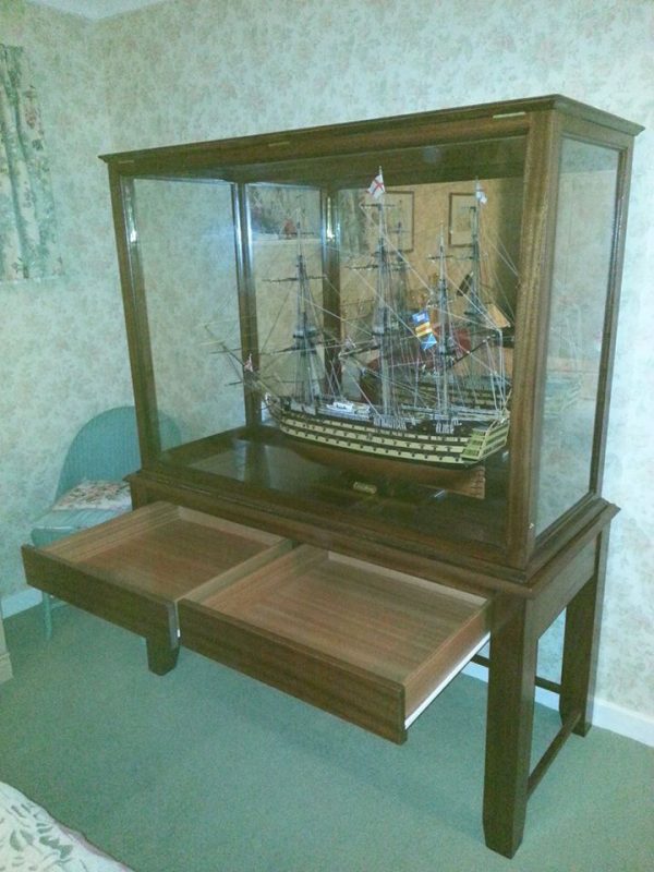 Glass Display Case with Fitted Drawers and Stand