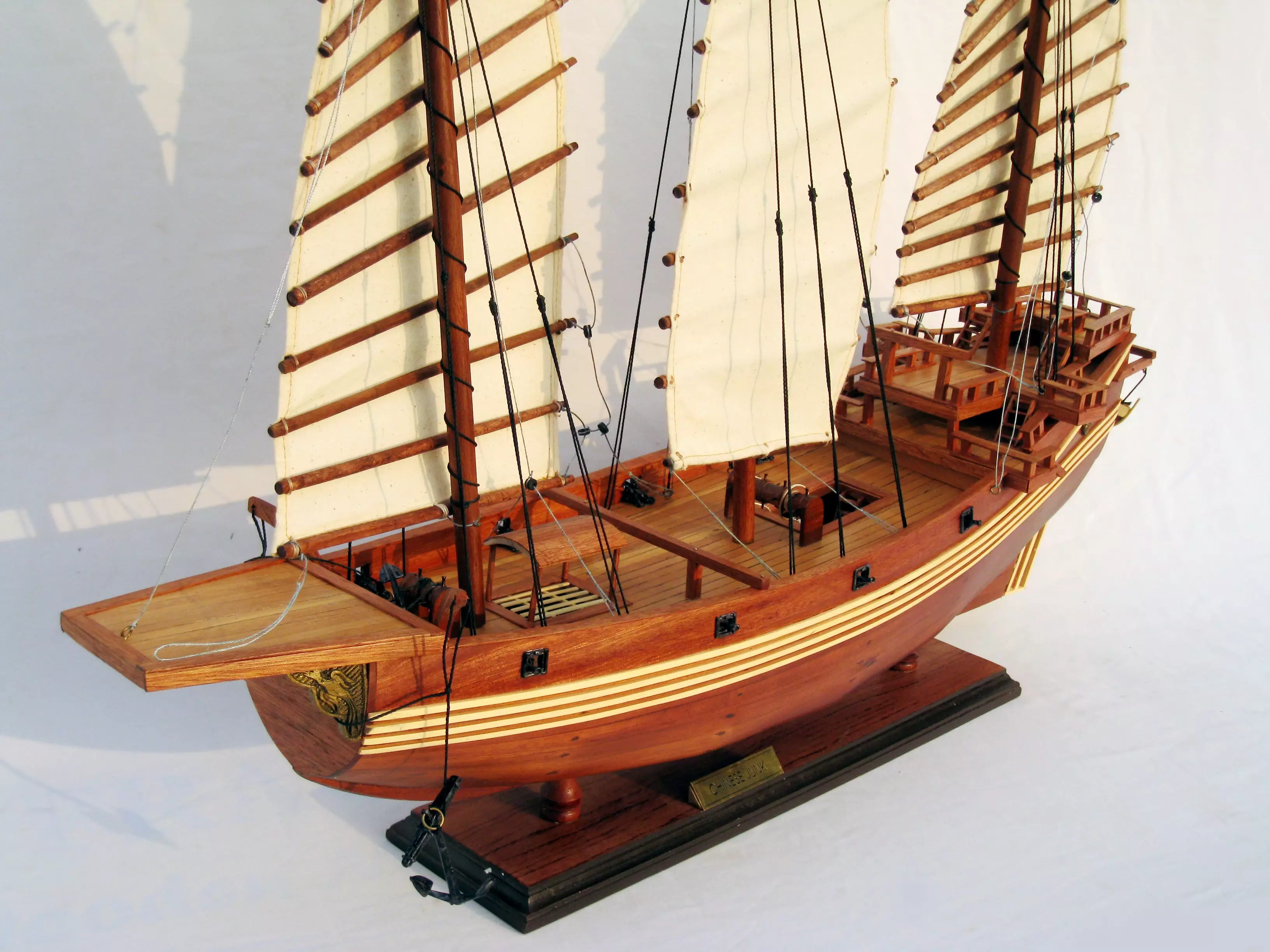Chinese Junk Wooden Model Ship - GN