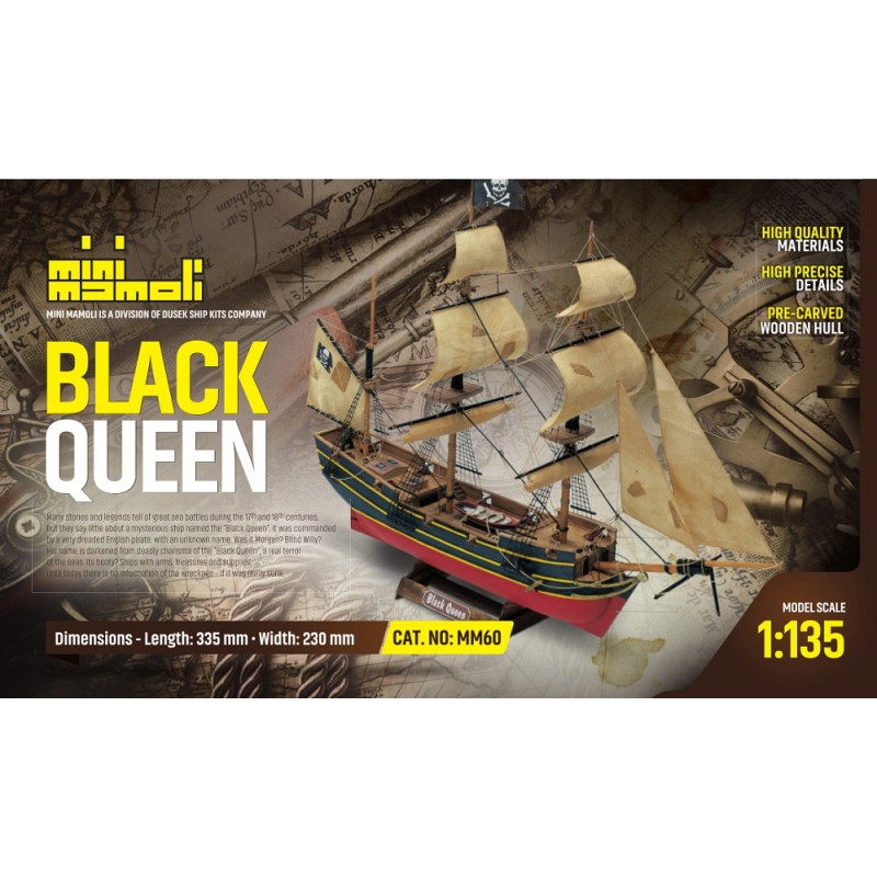 Black Queen Model Pirate Ship Kit - Mini Mamoli (MM60)